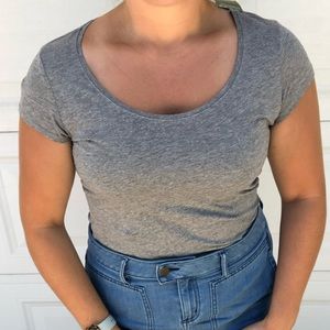 NWT H&M LOGG grey scoop neck tee